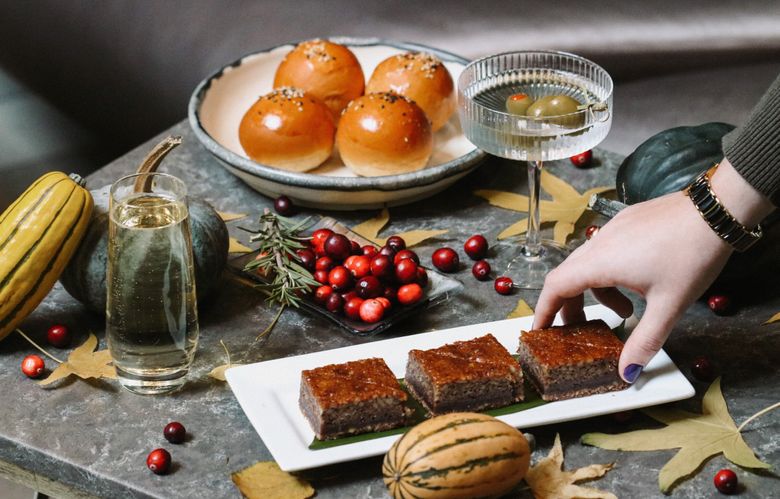 W Seattle runs a Thanksgiving dinner for two with dinner rolls, herb-roasted glazed turkey, gravy, cranberry ginger compote and pecan bars. (Courtesy of W Seattle)