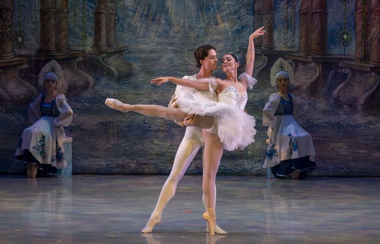 Guest artists Benjamin Freemantle and Ana Sophia Scheller in International Ballet Theater’s “The Nutcracker,” on stage Dec. 5-23 at Bellevue’s Meydenbauer Theater.