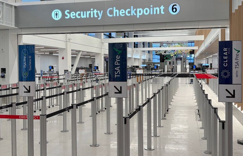 Newly renovated Checkpoint 6 at Seattle-Tacoma International Airport reopened Monday morning on Nov. 17, 2025.