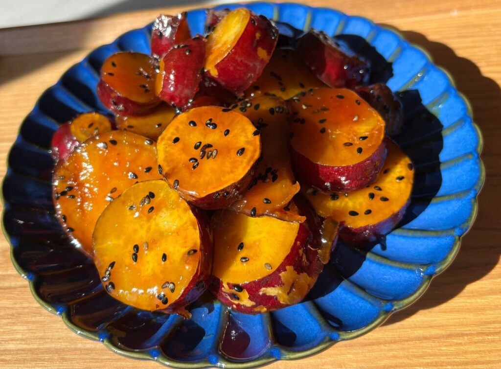 I made some glazed satsuma imo with butter and soy sauce