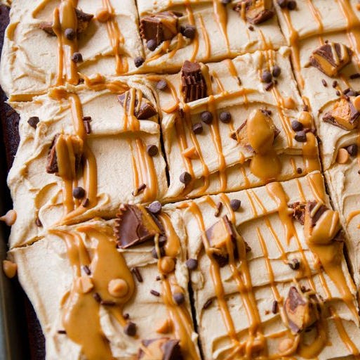peanut butter cup bliss sheet cake