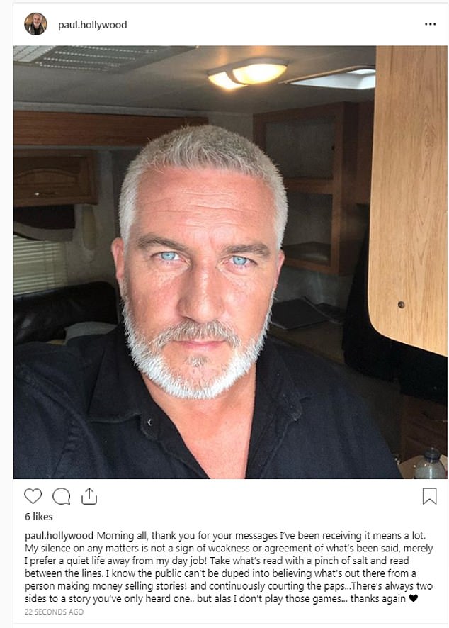 Newly divorced Bake Off judge Paul drew up a non-disclosure agreement banning Summer from discussing their relationship. He took to Instagram to tell his fans that they should take the ex-barmaid's claims with 'a pinch of salt' and suggest that she is a money-grabber