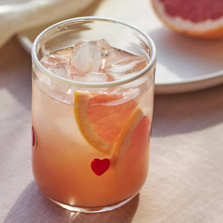 Anthropologie Icon Hearts Juice Glass