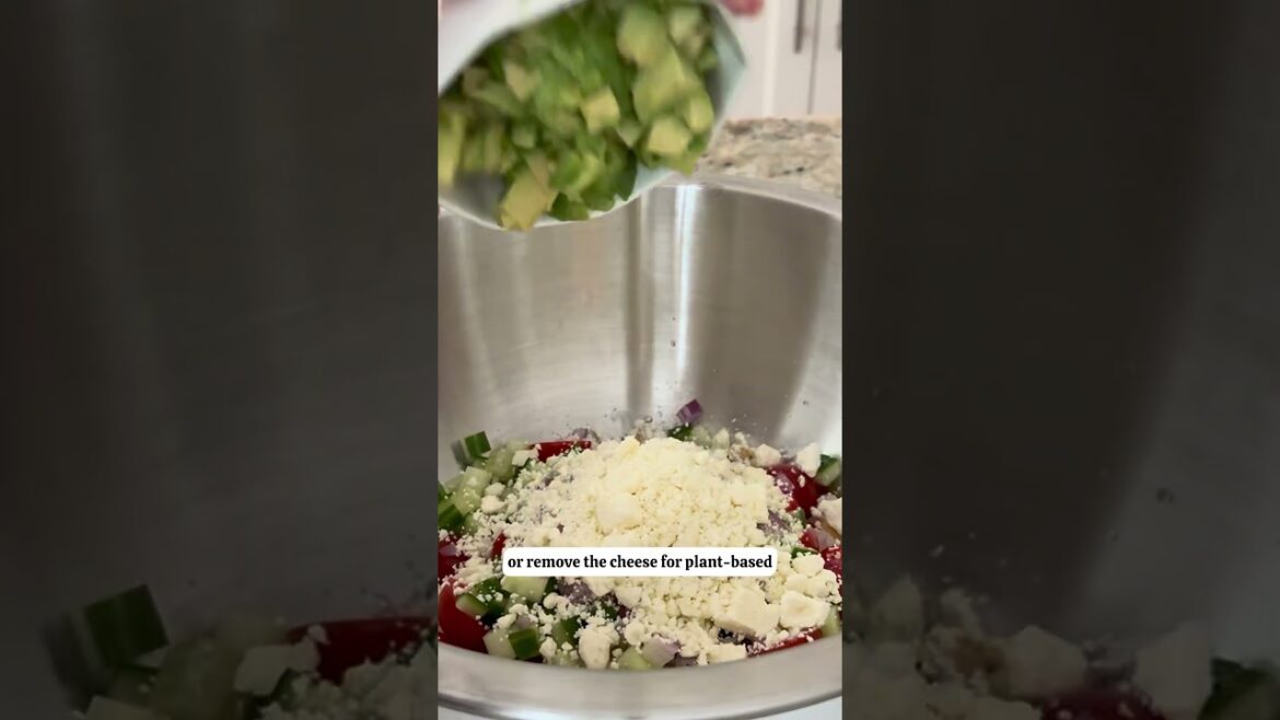 Chickpea Feta Avocado Salad | Fresh, Easy & Holiday Side Dish Favorite | #shorts