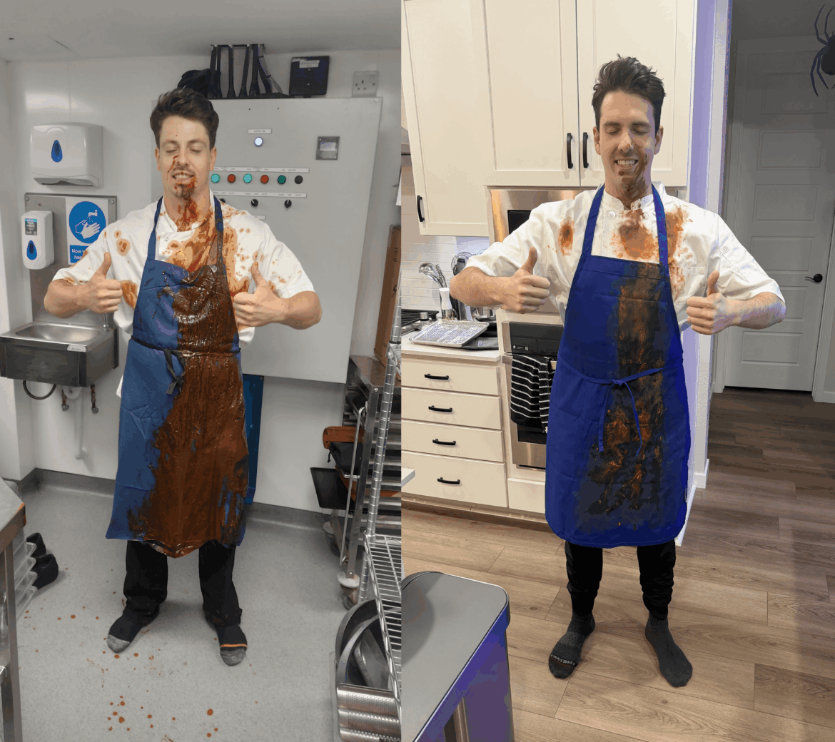 For Halloween, I dressed up as the guy who spilled 4L of extra reduced down lobster stock