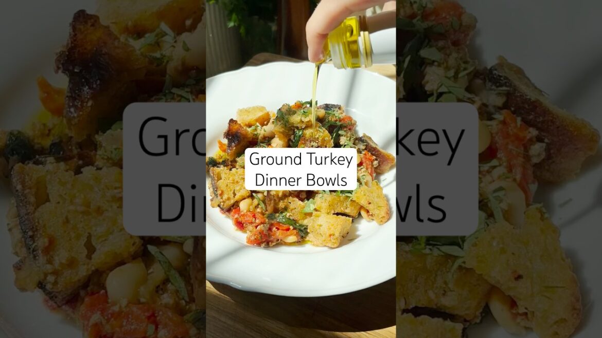 EASY Ground Turkey Dinner Bowls (High-Protein and High-Fiber!) #shorts