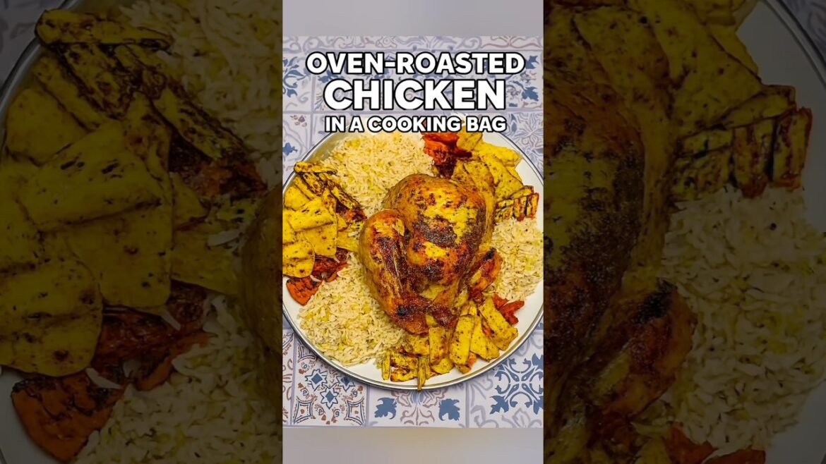 Oven-Roasted Chicken in a Cooking Bag with Spiced Veggies & Lemon Herb Rice #OvenRoastedChicken Oven-Roasted Chicken in a Cooking Bag with Spiced Veggies & Lemon Herb Rice #OvenRoastedChicken