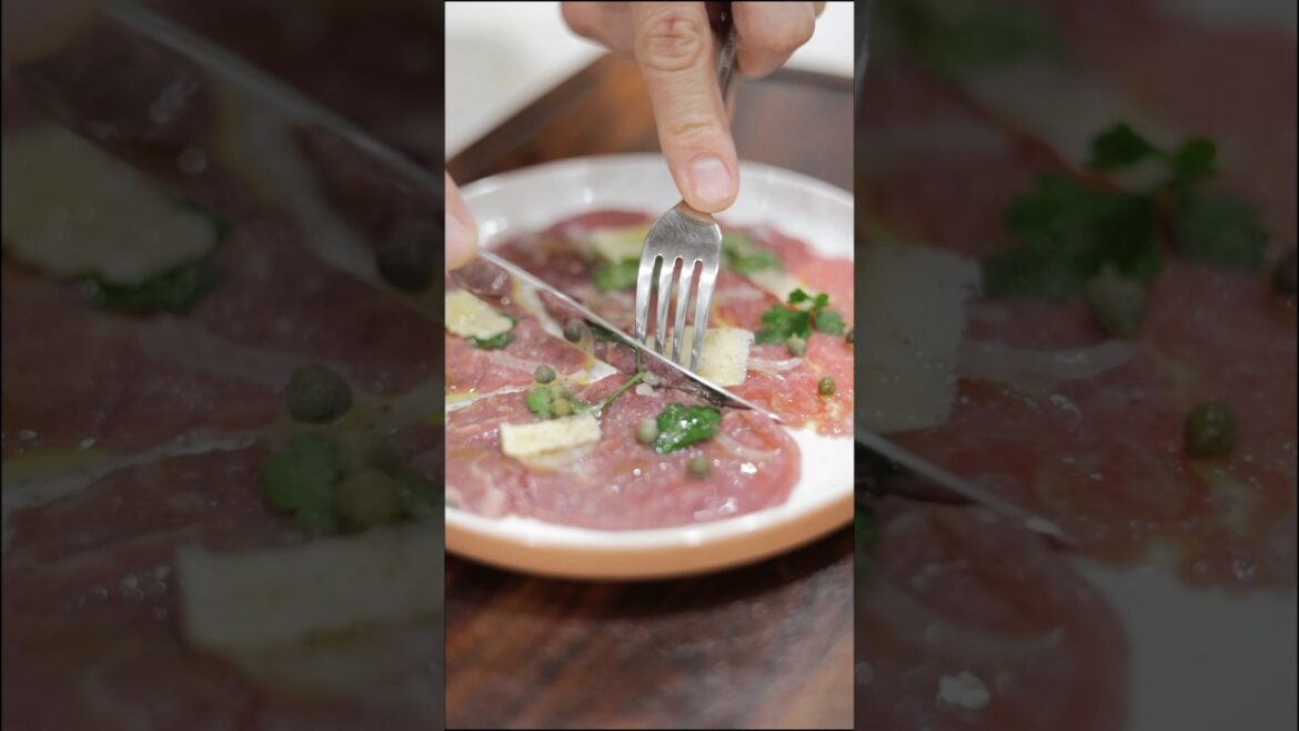 Beef Carpaccio using a tortilla press