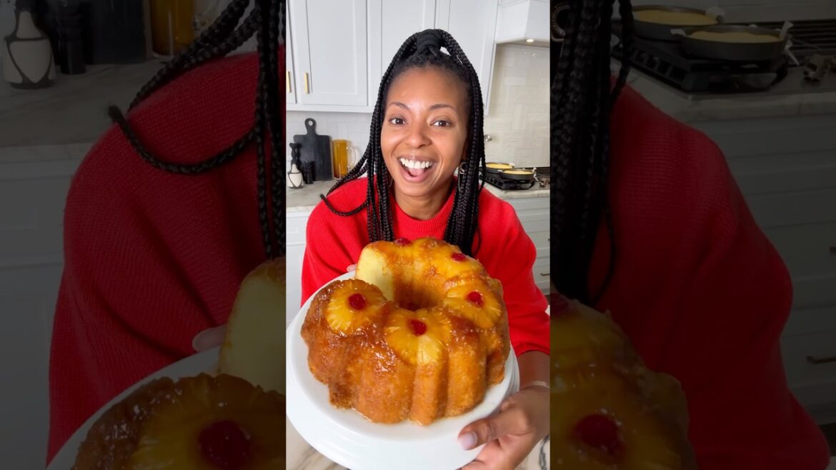 Pineapple Upside Down Rum Cake at Grandbaby-Cakes.com #rumcake #pineapplecake