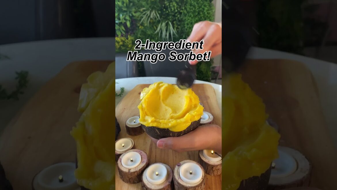 2 Ingredient Mango Sorbet!