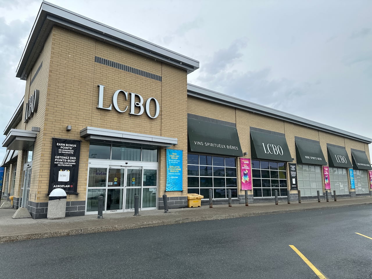 The outside of a store with signage that says "LCBO."