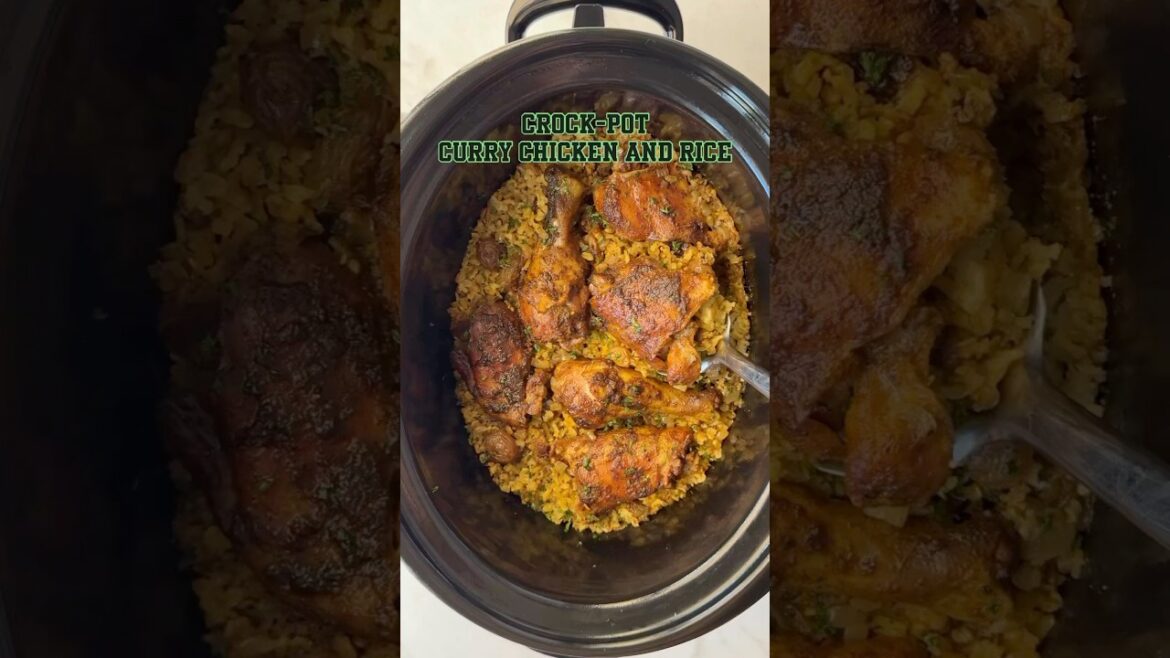 Slow Cooker Crockpot Curry Chicken and Rice #slowcooker #crockpot #currychicken #onepot