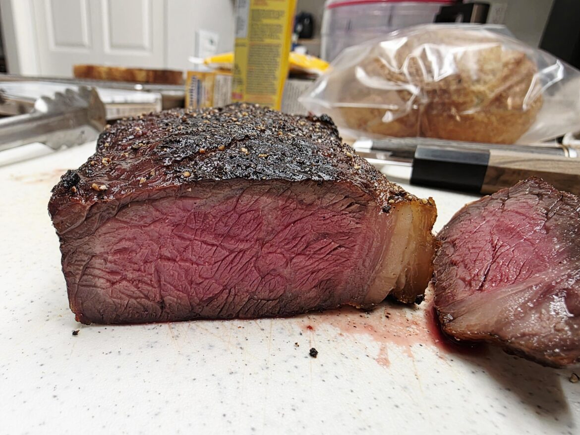 Grilled up a lovely strip loin last night