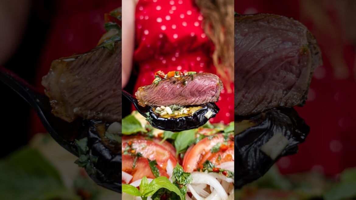 Steak Salad with Grilled Eggplant