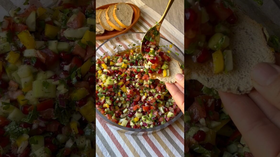 Recipe ⬇️ Pomegranate Salad #recipe #pomegranate #salad #fresh #delicious #homemaker #homemade