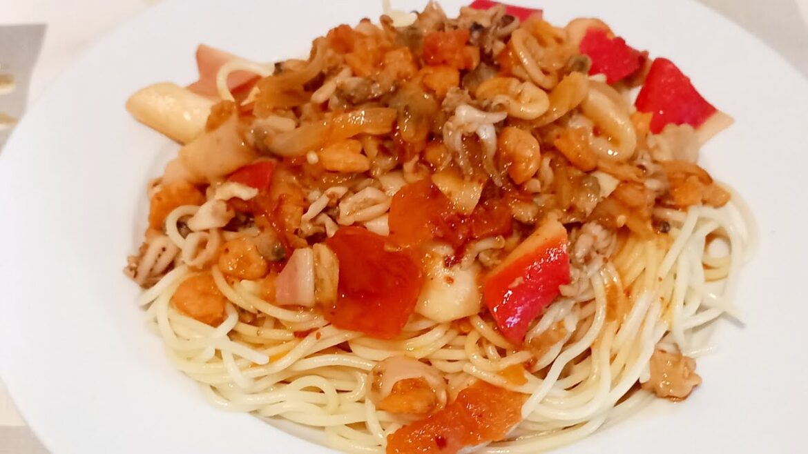 HOW TO PREPARE THE MOST DELICIOUS SEAFOOD SPAGHETTI RECIPE #cooking