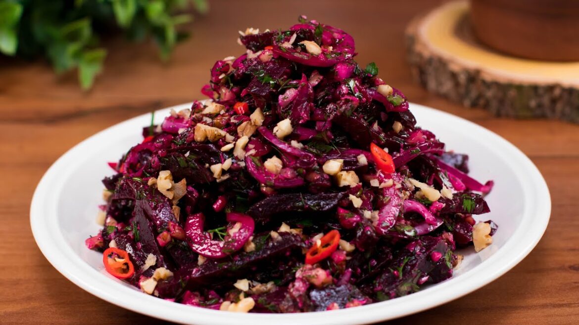 Salad for youth and beauty. Beetroot and walnuts. The Best Salad You'll Ever Make!