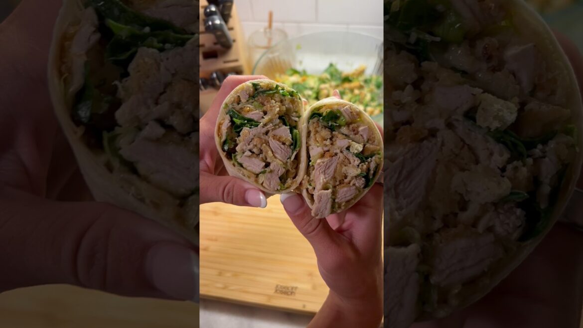 20 Minute Crispy Chicken Caesar Wraps #food #cooking #baking #health #easyrecipe