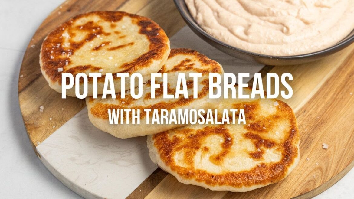 Potato Flat Breads with Taramosalata