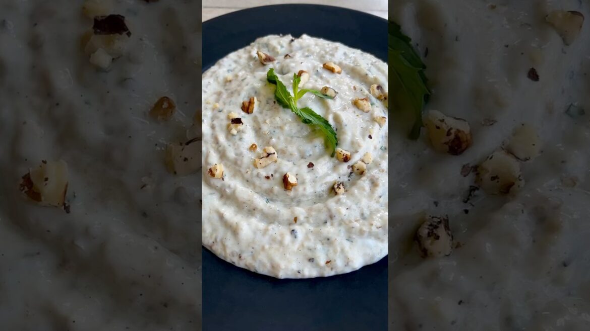 Creamy Eggplant Yogurt Dip | Easy Mediterranean Recipe#shorts #FoodShorts#EggplantDip#HealthyRecipes