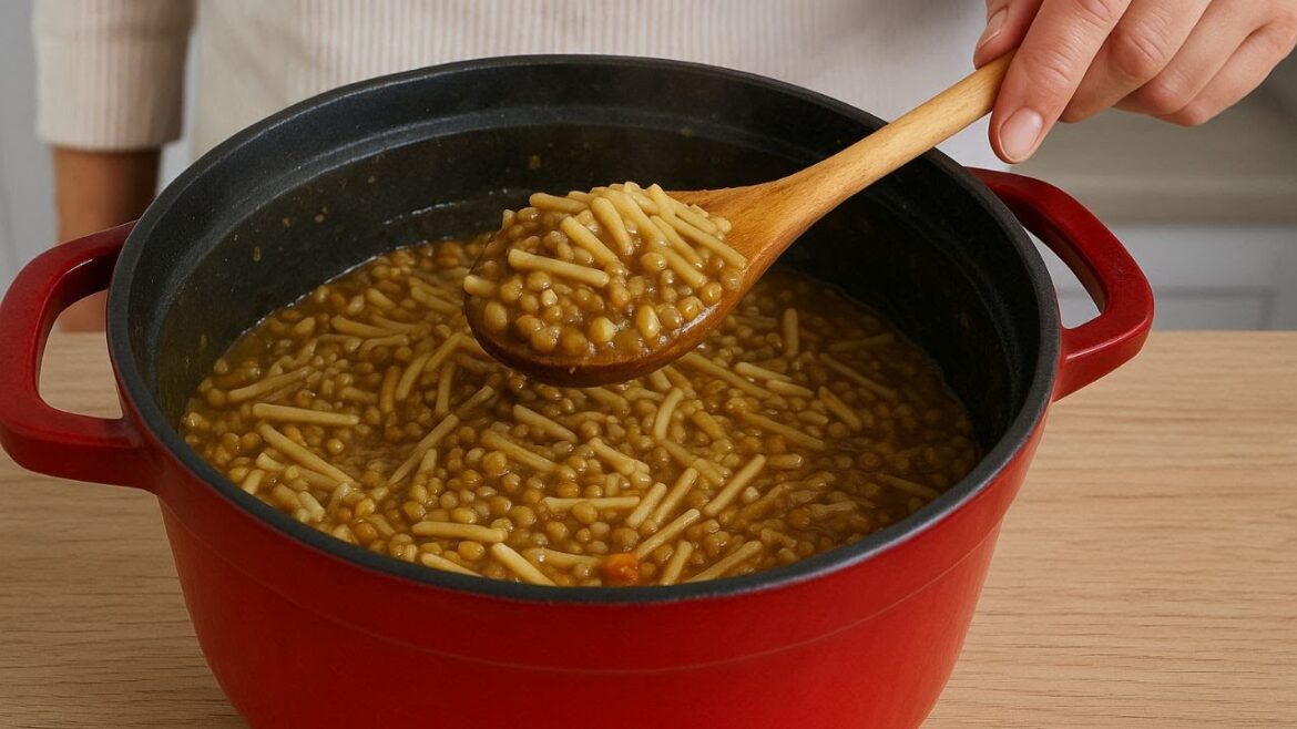 Pasta e Lenticchie Cremosa in 1 Pentola | Ricetta della Nonna Facile e Veloce