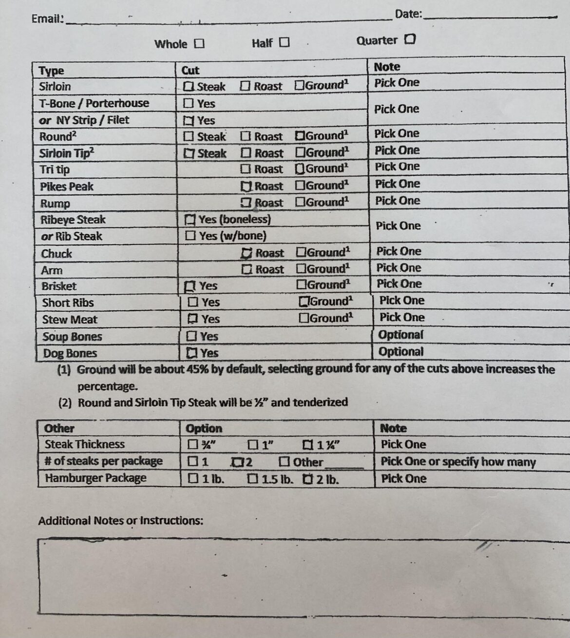 Help I’m getting a half beef Help I’m getting a half beef