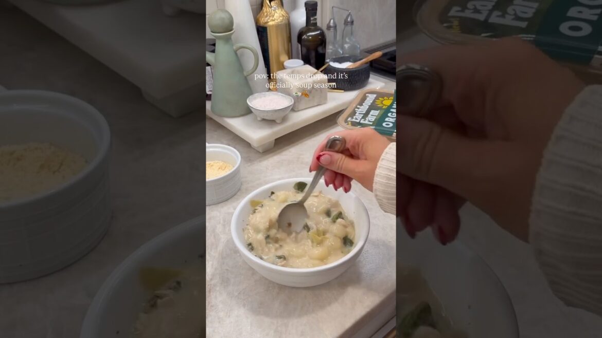 When spinach & artichoke dip meets creamy chicken gnocchi soup​⁠@livehealthywithlexi  #soupseason