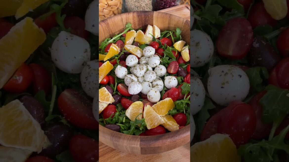 Arugula Salad with Bocconcini & Orange | Mediterranean Bowl of Sunshine