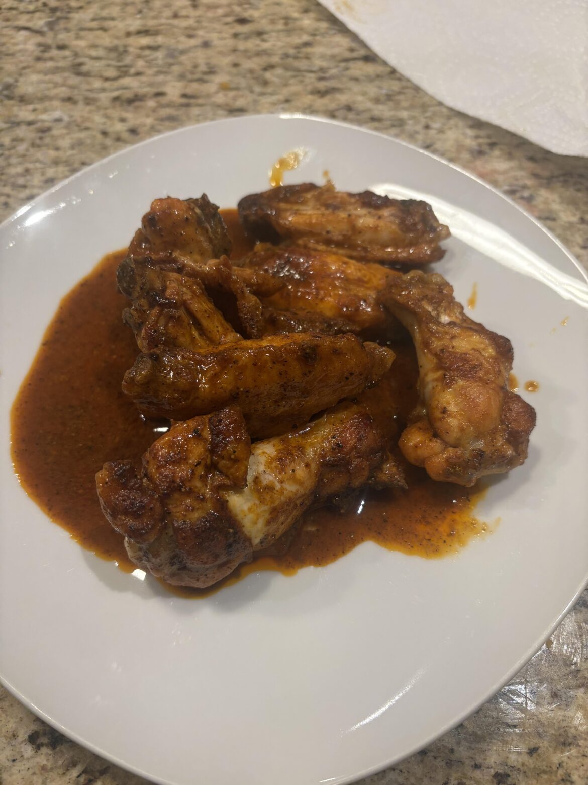 First time making wings, wish I got them slightly crispier but turned out good