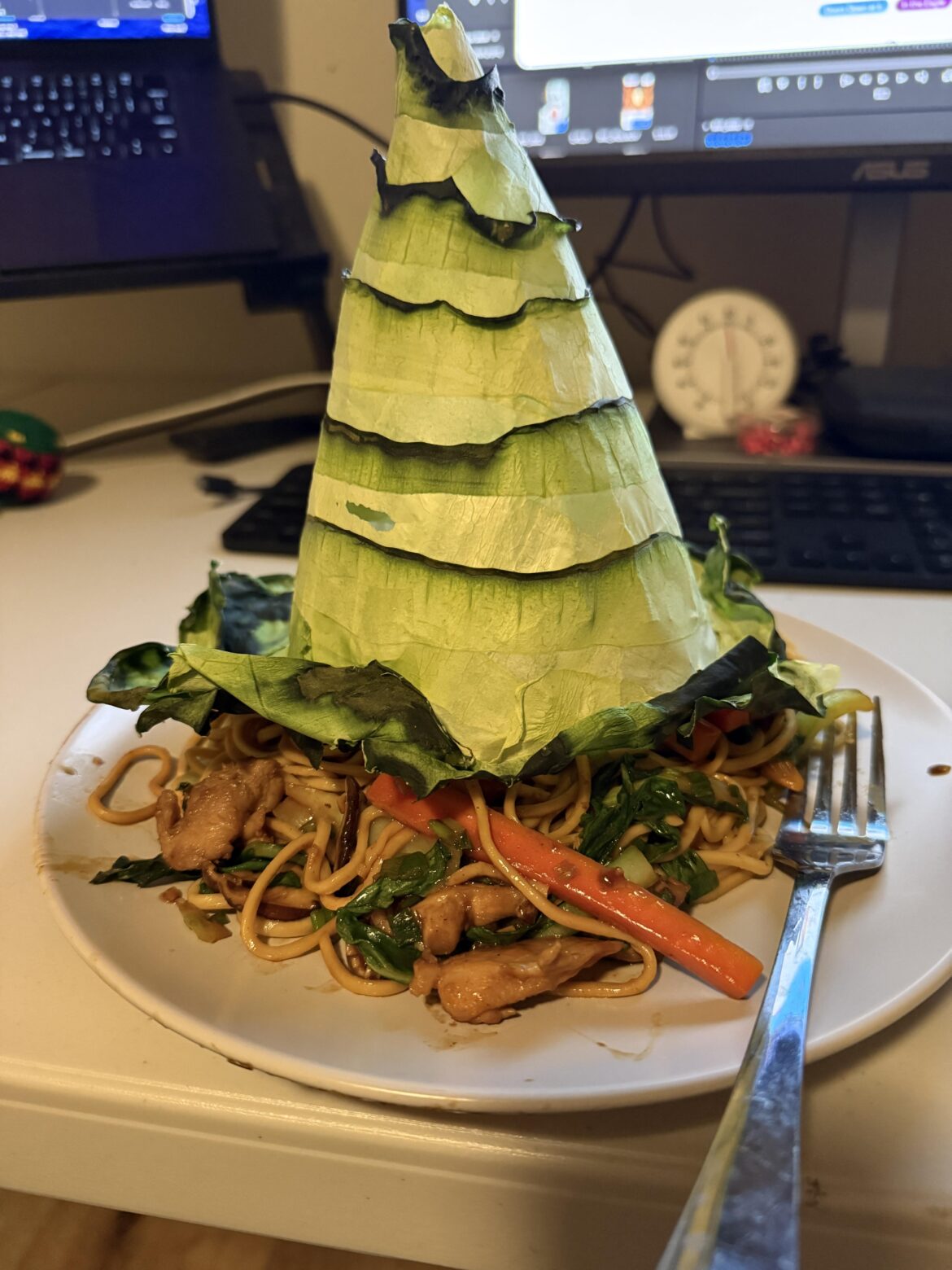 Making a hat entirely out of dried cucumber every day until Reddit says it's perfect