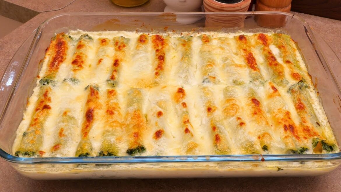 CANNELLONI AL FORNO CON RICOTTA E SPINACI, SENZA CARNE