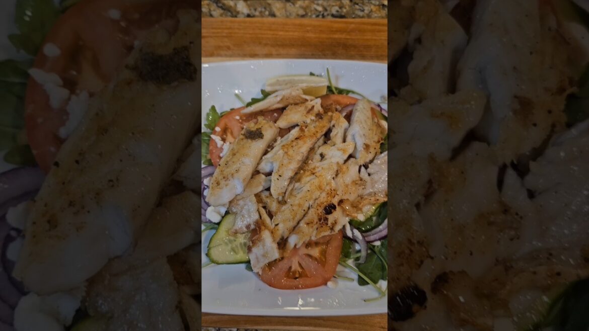 Homemade Mediterranean grilled sea bass dinner #mediterraneanfood