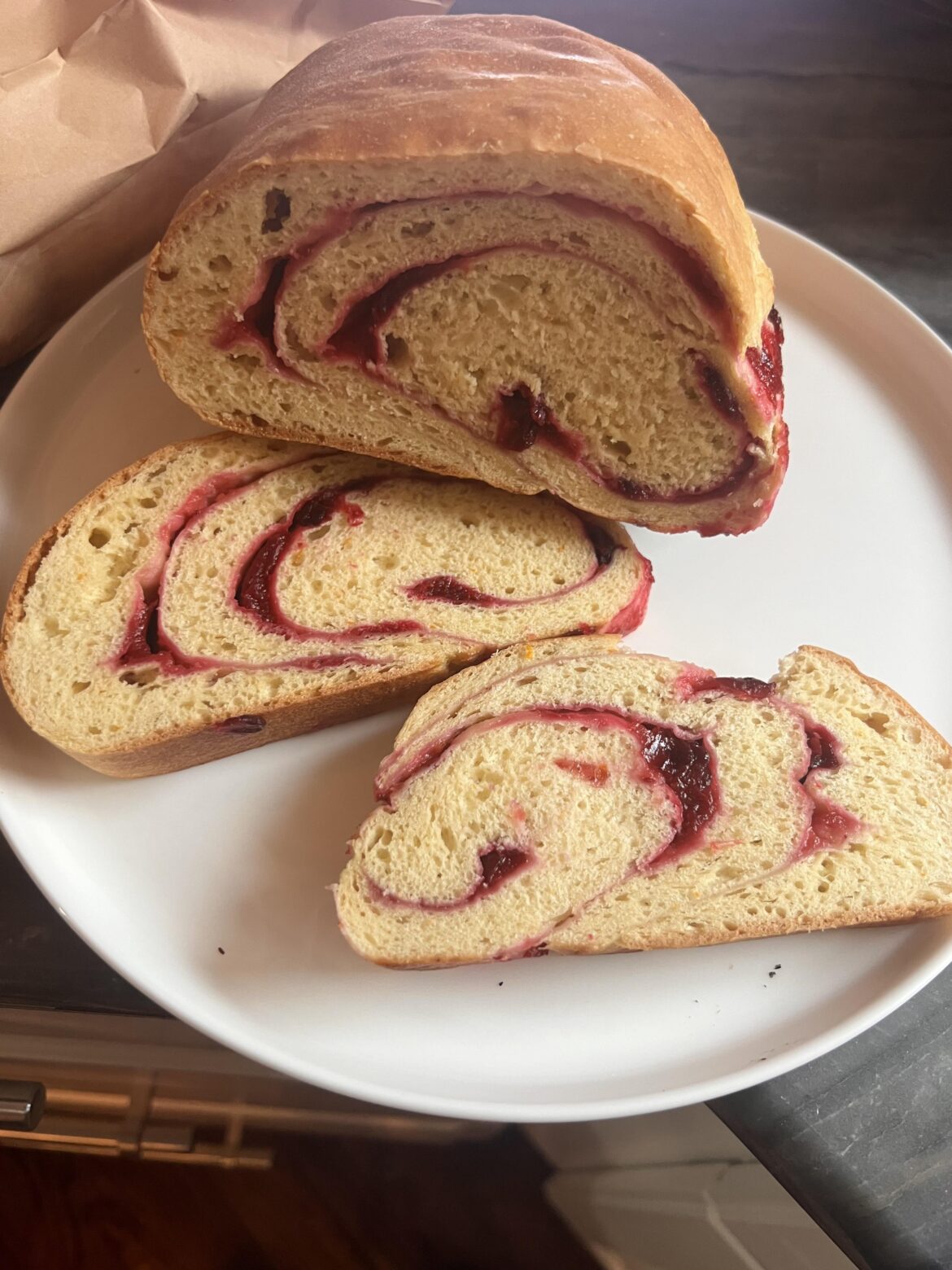 Cranberry swirl challah loaf!