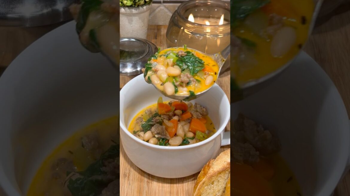 TUSCAN WHITE BEAN SOUP #soup #souprecipe #comfortfood #recipe #delicious #easyrecipe #foryou #yummy