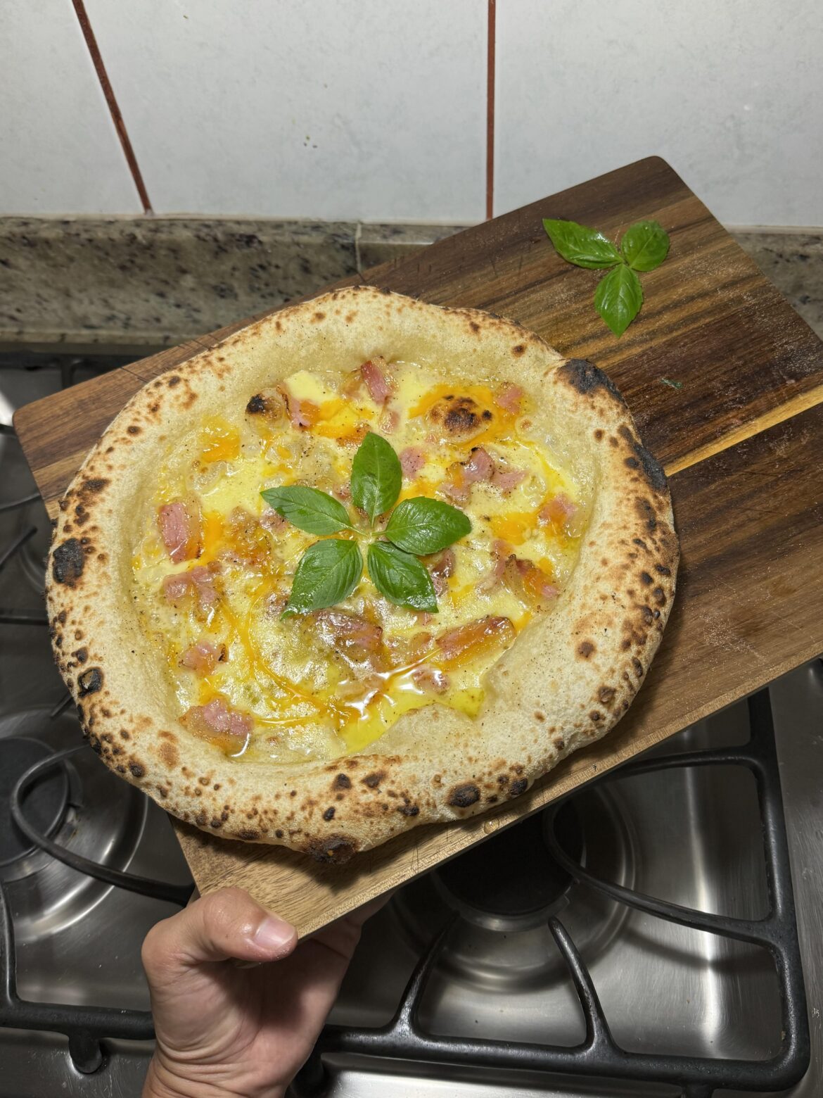 Today I tried Peddling Pizza’s Carbonara recipe for the first time. It’s SO good!