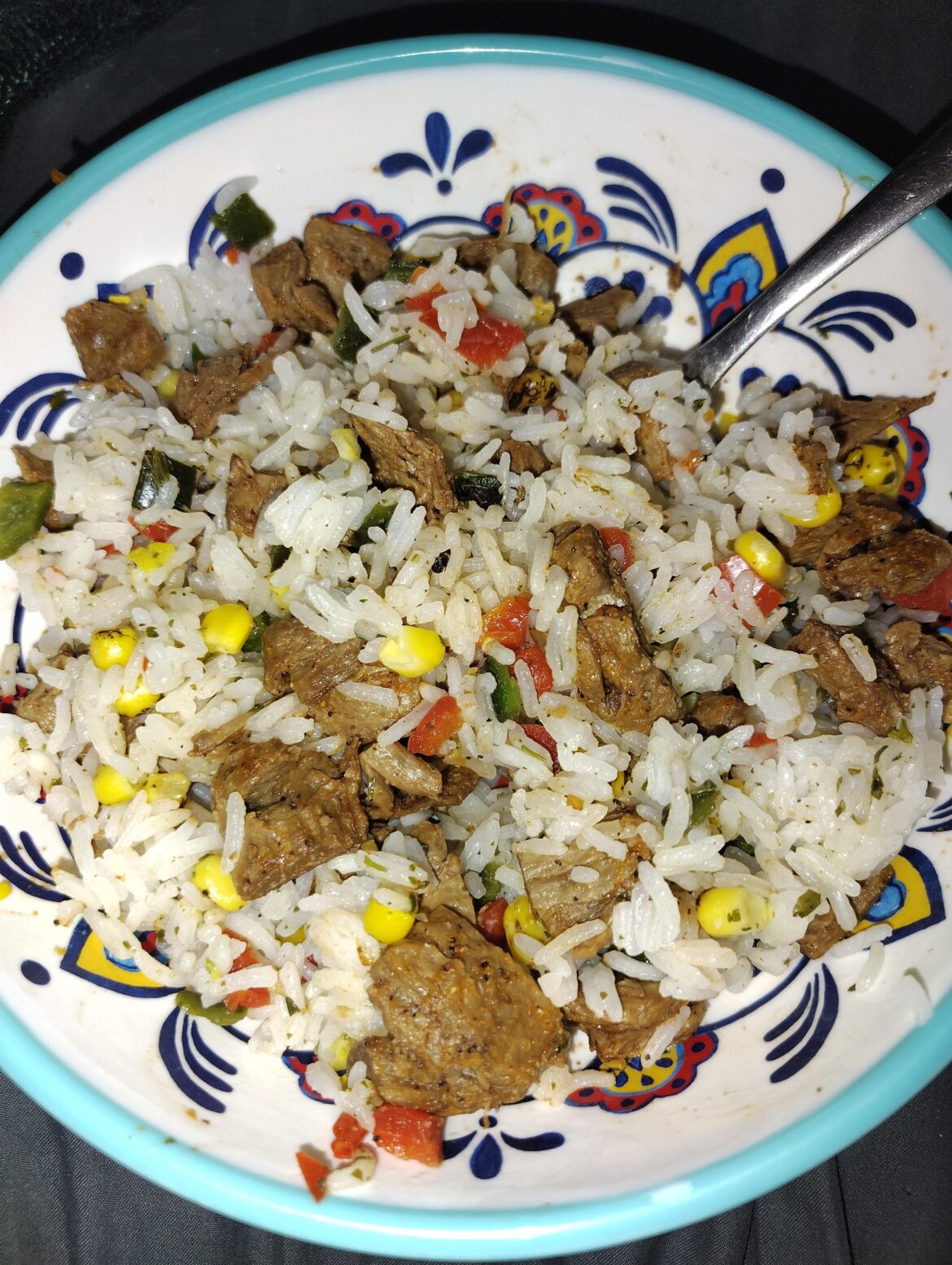 Beyond Steak Tips n southwest rice