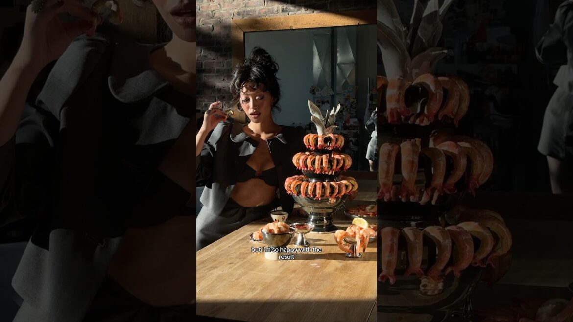 Shrimp cocktail tower out of clay #ceramic Shrimp cocktail tower out of clay #ceramic