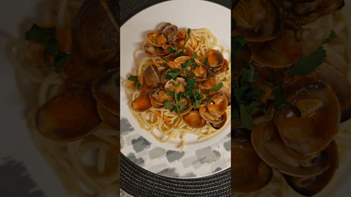 spaghetti with shells #seafood #cooking #pasta#imanzkitchen