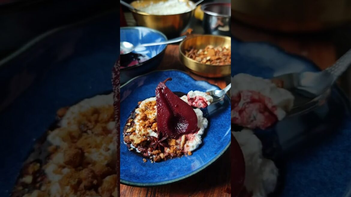 Rotwein-Birne mit Mascarponecreme- Pears in Redwine | @cafelocke