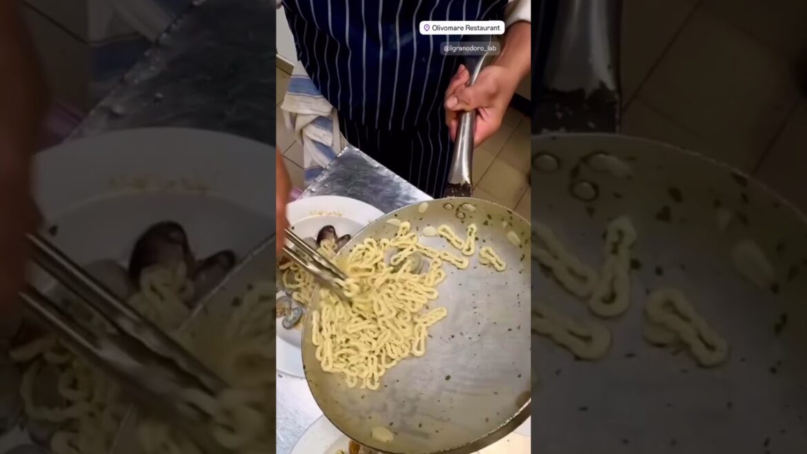 Sardinian Lorighittas Pasta With Clams & Bottarga #olivomare  #sardinianfood