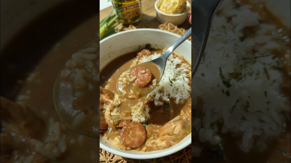 Chicken and sausage gumbo— with @BetterThanBouillon Roasted Chicken Base to bring it all together!