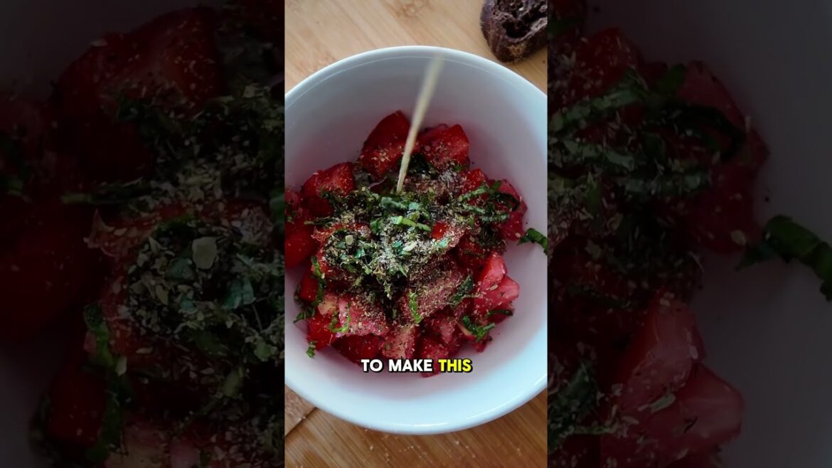 Carob Rusk Tomato Salad with Burrata | Easy Greek Summer Appetizer Recipe