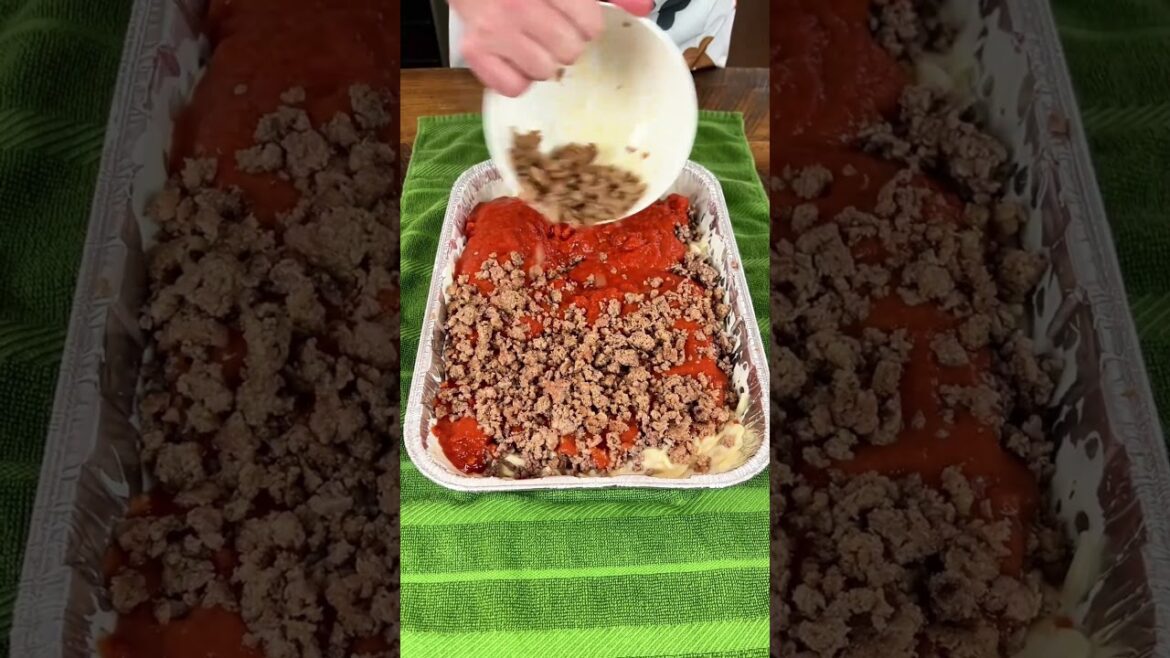 Baked Spaghetti Alfredo Casserole | Easy Dinner Recipe with Ground Beef & Sausage