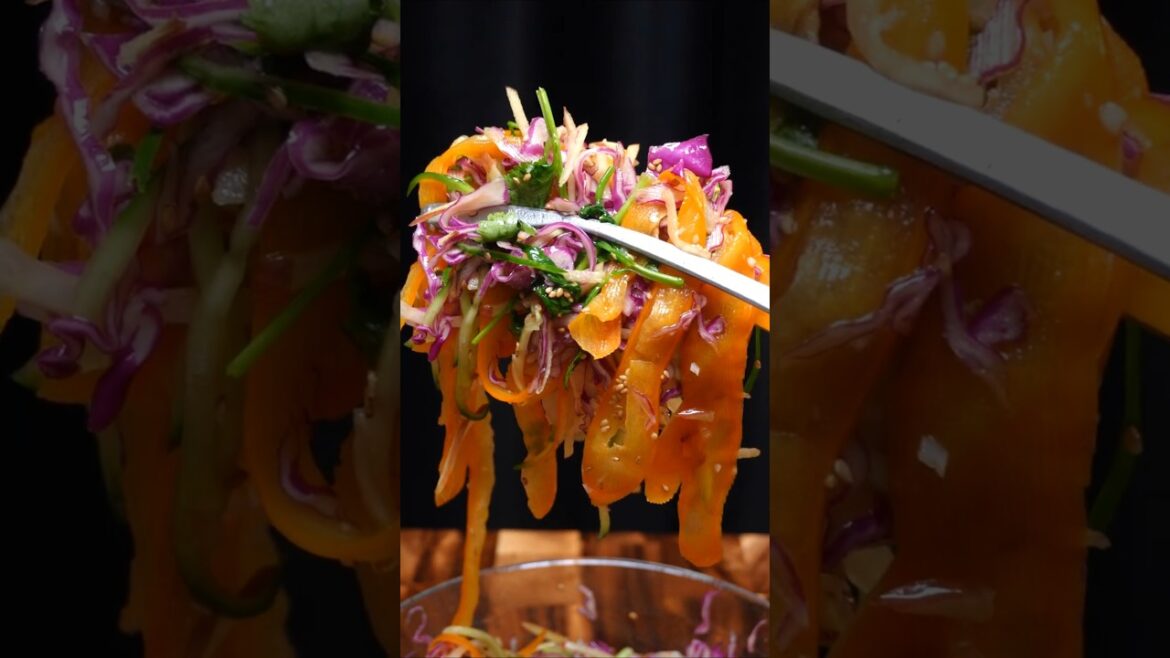 PURPLE POWER SALAD! Crunchy Cabbage & Cilantro for Gut Reset (ASMR Sound On)