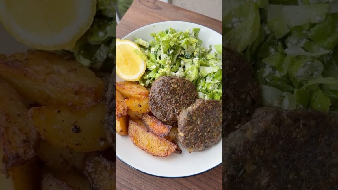 GREEK Biftekia with Lemon Roasted Potatoes & Maroulosalata #healthyrecipes #biftekia #cooking GREEK Biftekia with Lemon Roasted Potatoes & Maroulosalata #healthyrecipes #biftekia #cooking