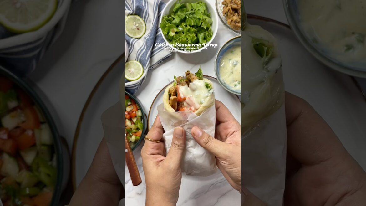 Chicken Shawarma Wrap With Garlic Mayo Sauce & Salad Chicken Shawarma Wrap With Garlic Mayo Sauce & Salad