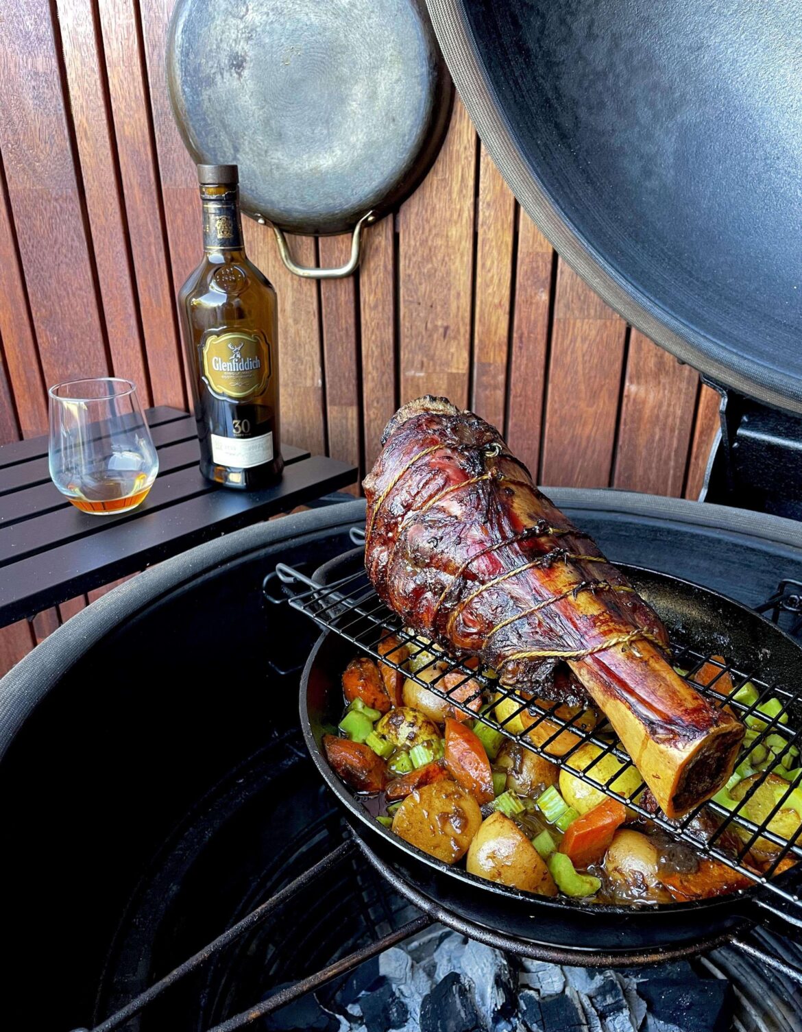 Beef shin stew on the Big Joe 3