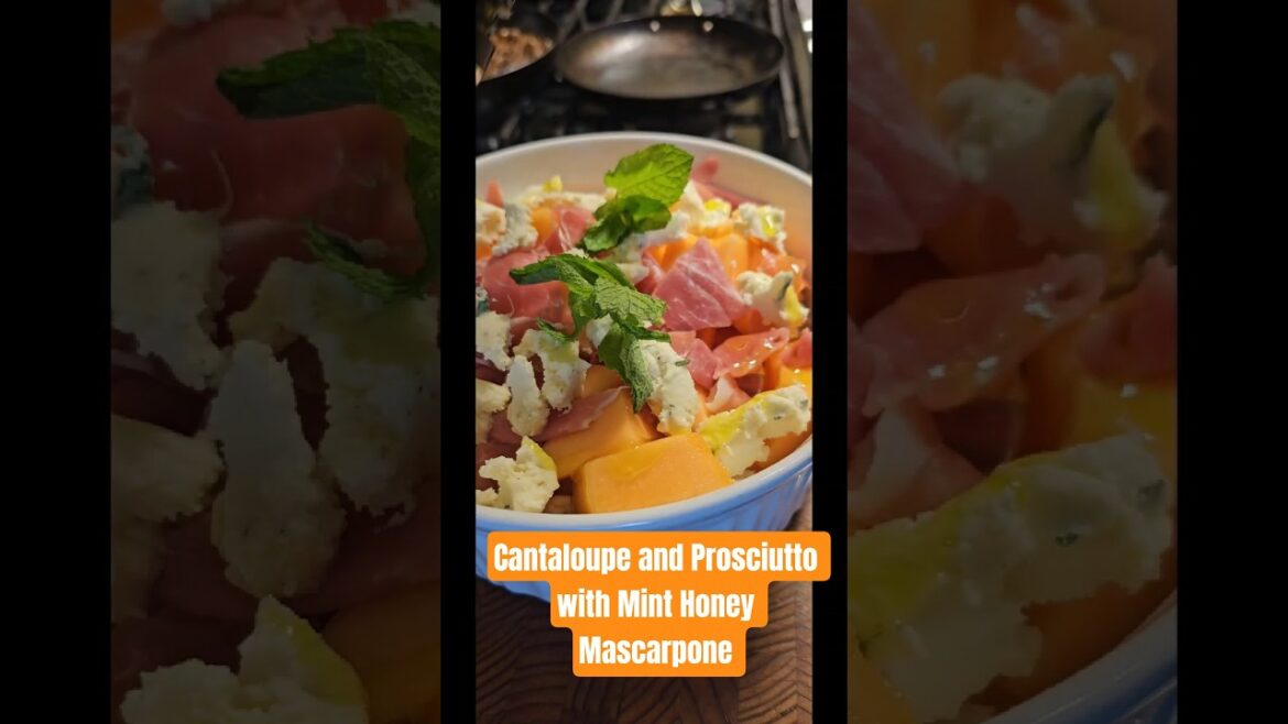 cantaloupe and prosciutto "salad" with honey and mint mascarpone #foodlover #retiredchef