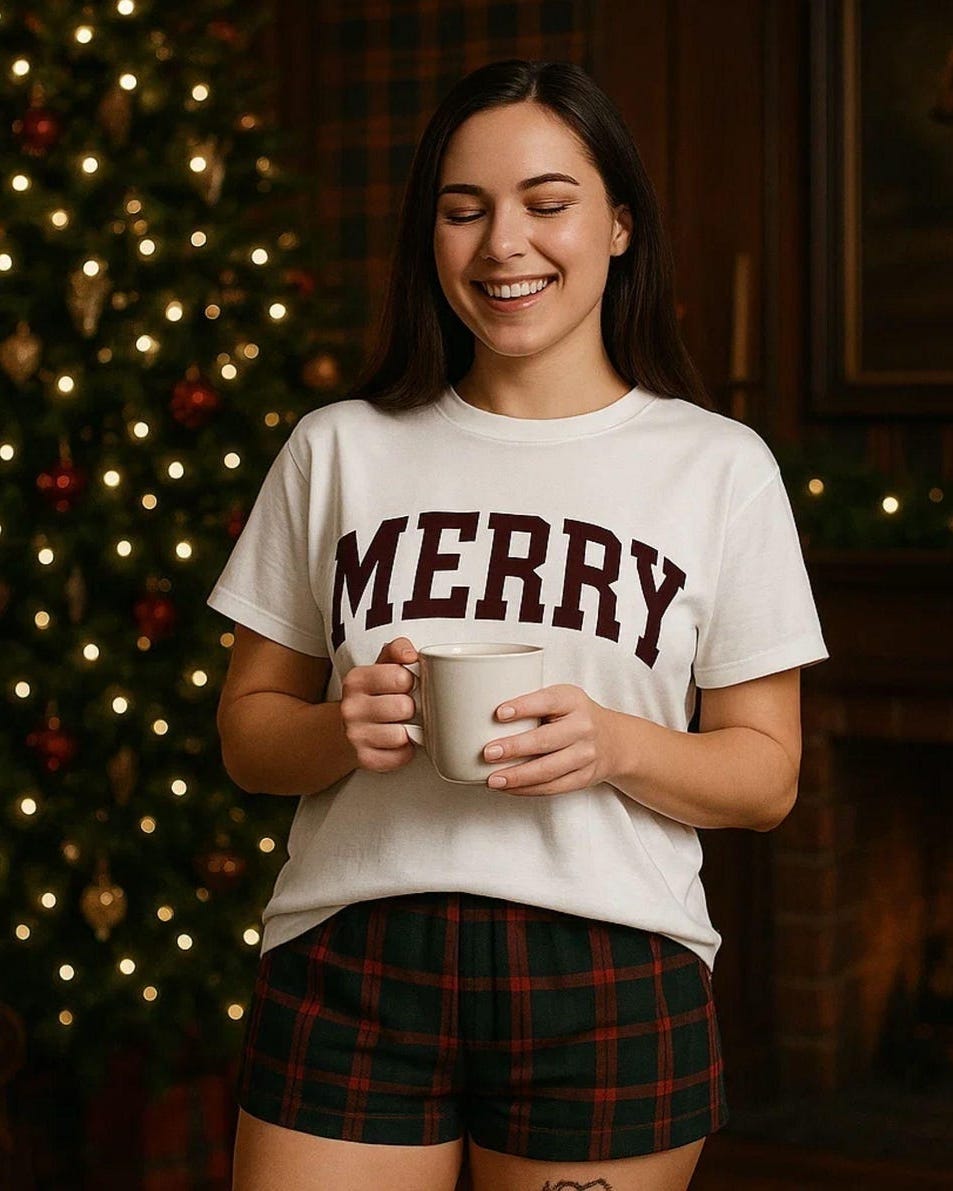 Merry Plaid Shorts Pajama Set