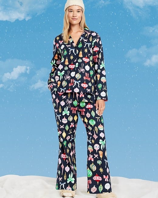 Ornaments Flannel Pajama Pant Set